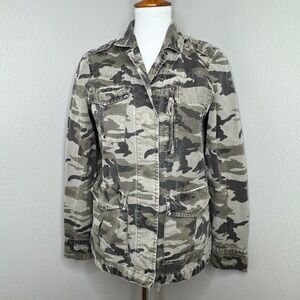 J. CREW Classic Twill Chino Weathered &‎ Broken-In Camo Jacket 2 Distressed Worn